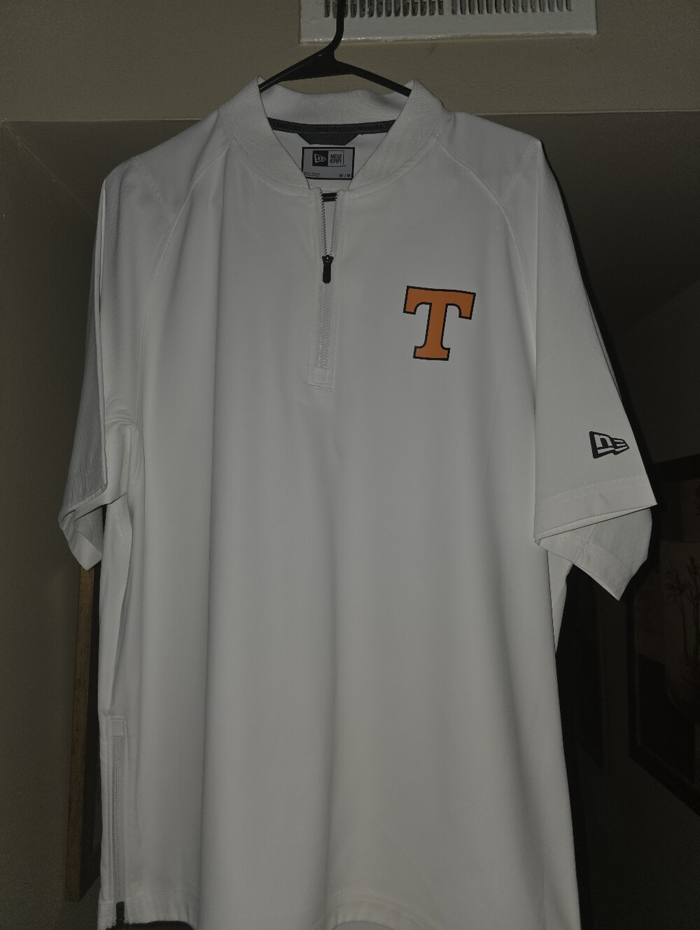 New Era White Short-Sleeve Quarter-Zip with Orange Tennessee T